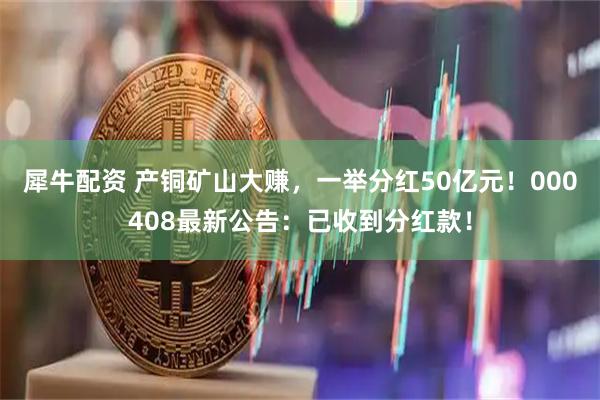 犀牛配资 产铜矿山大赚,一举分红50亿元!000408最新公告:已收到分红款!
