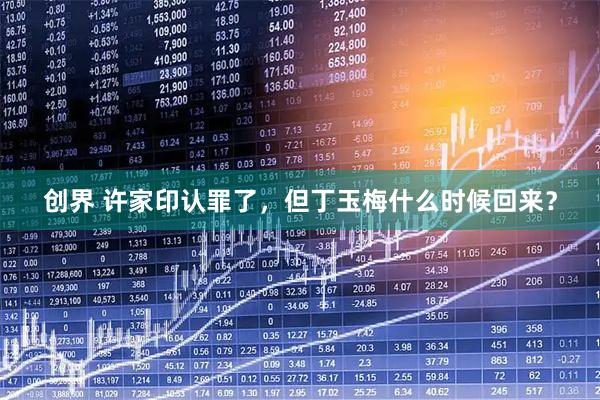 创界 许家印认罪了，但丁玉梅什么时候回来？