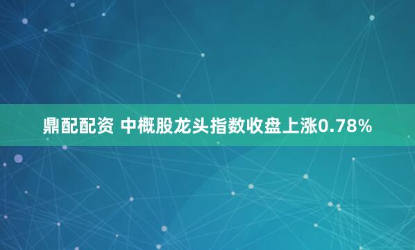 鼎配配资 中概股龙头指数收盘上涨0.78%