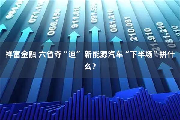 祥富金融 六省夺“迪” 新能源汽车“下半场”拼什么？